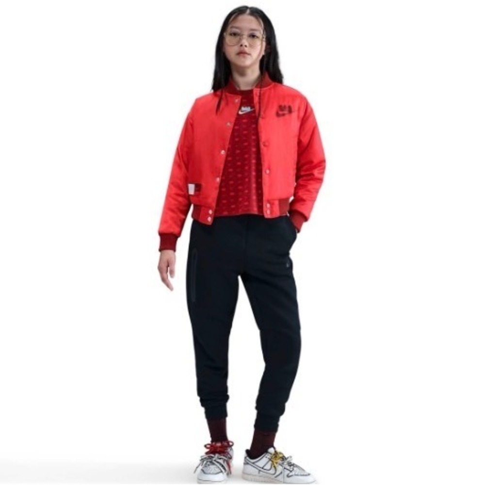 Nike LEGO Bomber Jacket Kids XL Red NWT Master Builders Varsity IB8389-612